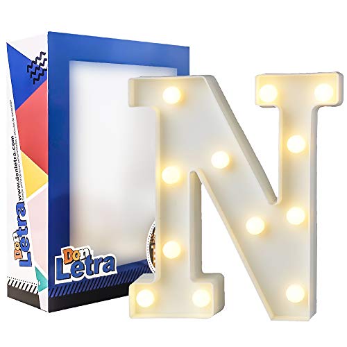 BESCH Letra Luminosas mayúscula Decorativas de Plástico 22cm (&) para  decoración del hogar con Luces LED de color Blanco